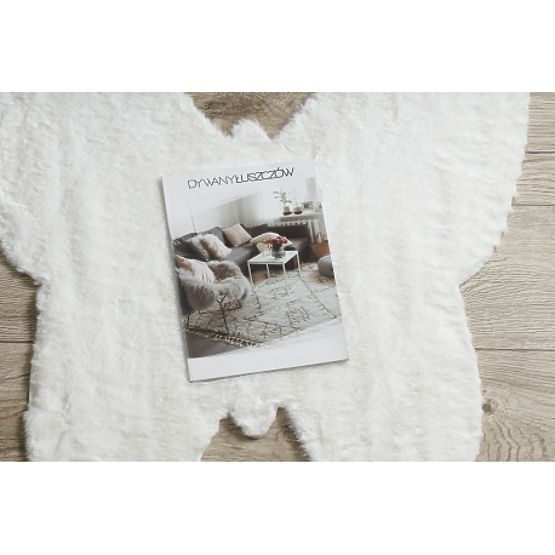 Tappeto lavabile SHAPE 3150 Farfalla Shaggy - avorio peluche, antiscivolo