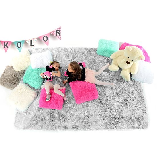 Tappeto peluche per bambini argento