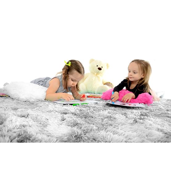 Tappeto peluche per bambini argento