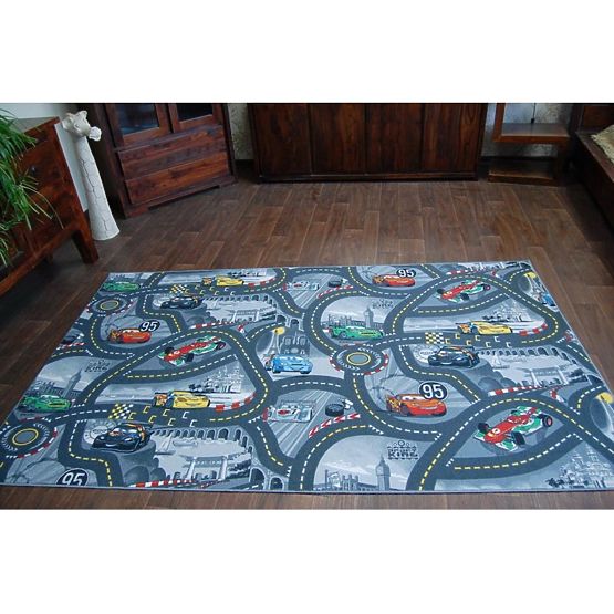 Tappeto per bambini CARS II - strade grigie