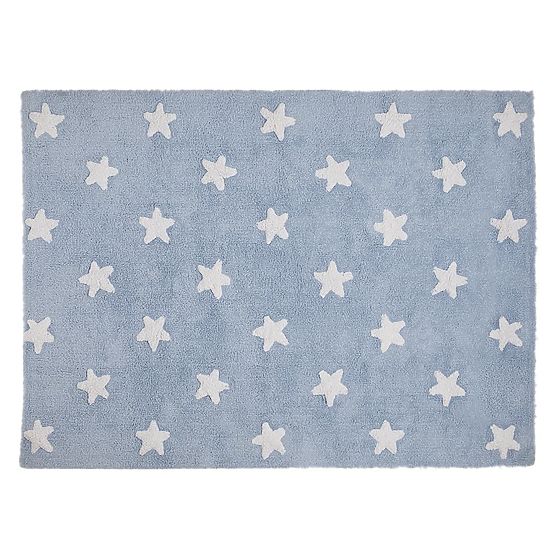 Tappeto per bambini con stelle Stelle Blu - Bianco