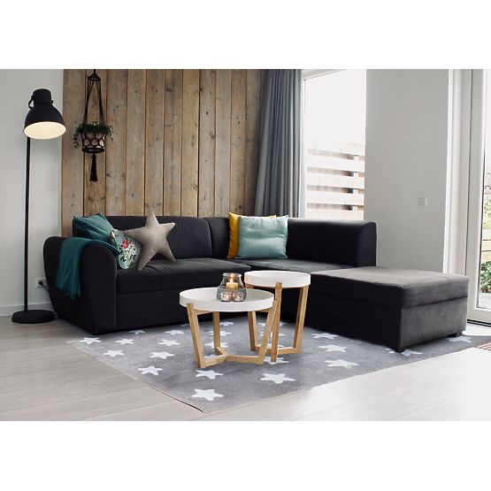 Tappeto per bambini con stelle Stelle Grigio - Bianco