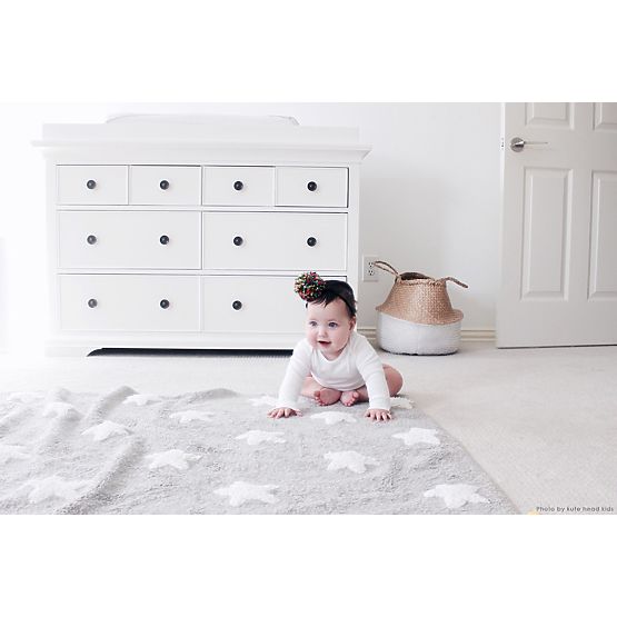 Tappeto per bambini con stelle Stelle Grigio - Bianco