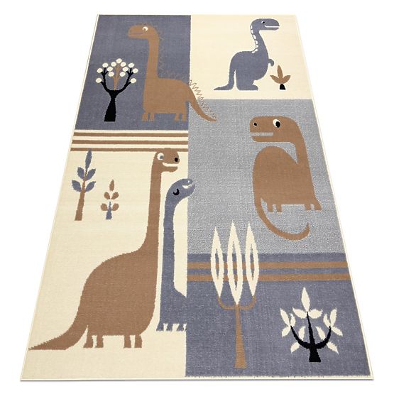 Tappeto per bambini Dinosaur World - grigio-marrone