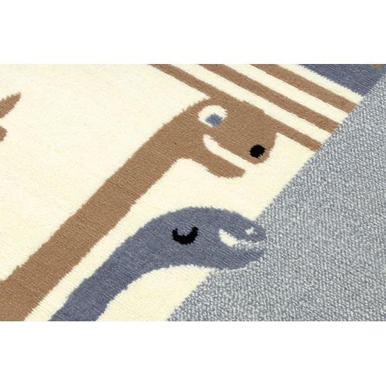Tappeto per bambini Dinosaur World - grigio-marrone