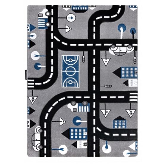 Tappeto per bambini PETIT - Strade e strade - grigio