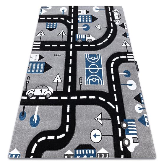 Tappeto per bambini PETIT - Strade e strade - grigio