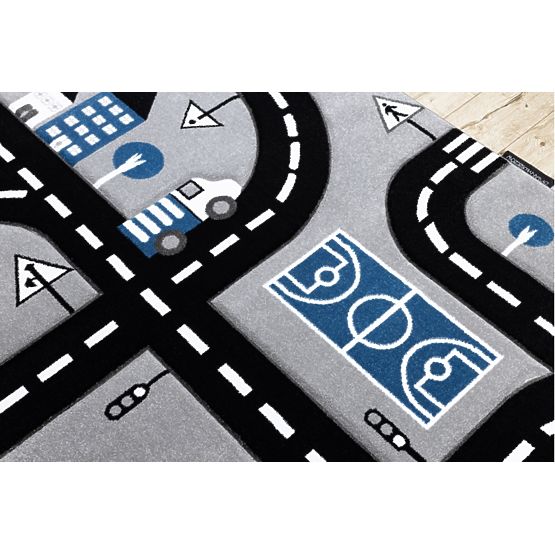 Tappeto per bambini PETIT - Strade e strade - grigio