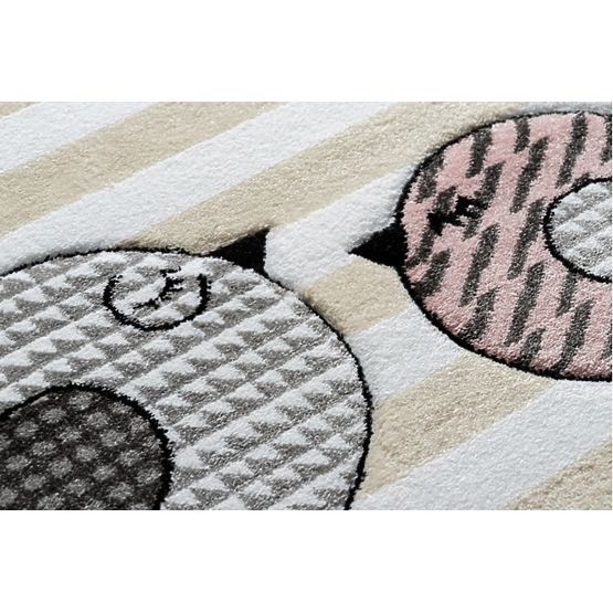Tappeto per bambini PETIT - Uccelli - beige-bianco