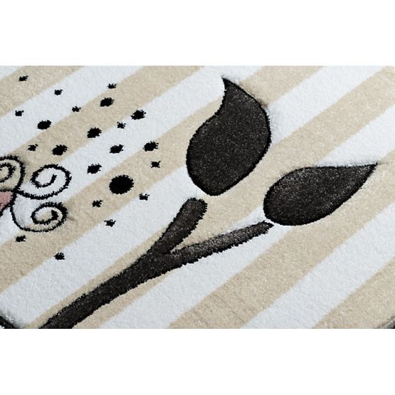 Tappeto per bambini PETIT - Uccelli - beige-bianco