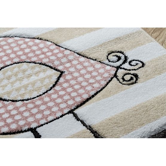 Tappeto per bambini PETIT - Uccelli - beige-bianco