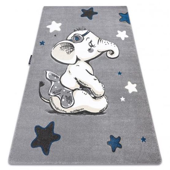 Tappeto PETIT ELEPHANT ELEFANTINO, STELLE, grigio
