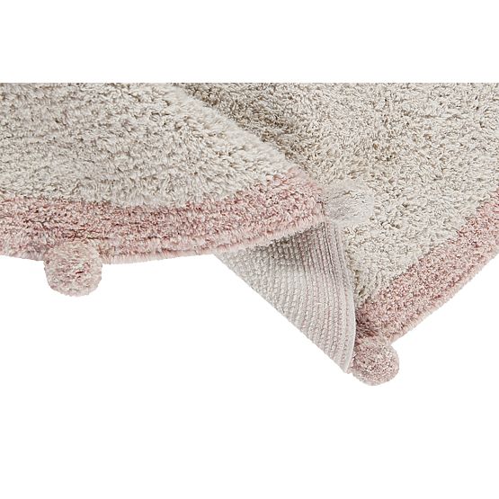 Tappeto rotondo in cotone Bubbly Natural - Vintage Nude