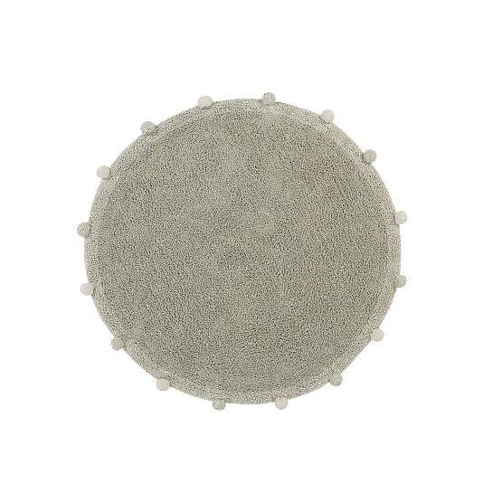 Tappeto rotondo in cotone Bubbly Olive - Naturale