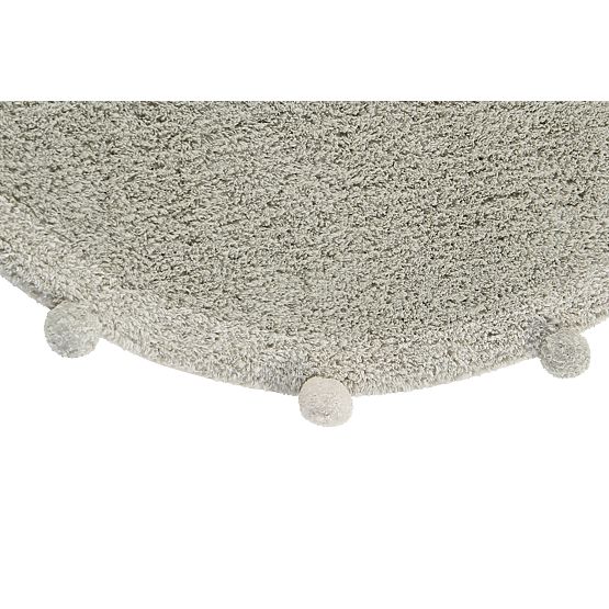 Tappeto rotondo in cotone Bubbly Olive - Naturale