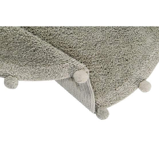Tappeto rotondo in cotone Bubbly Olive - Naturale