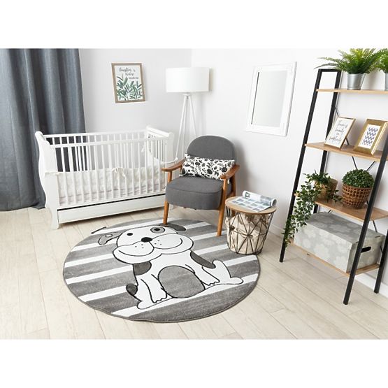 Tappeto rotondo PETIT - Cucciolo - grigio