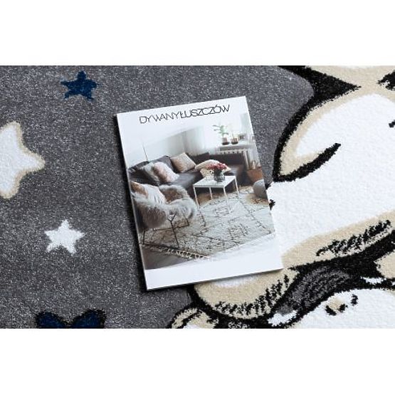 Tappeto rotondo PETIT ELEFANTINO, STELLE, grigio