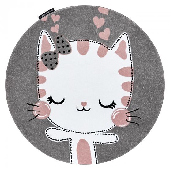 Tappeto rotondo PETIT - Gatto - grigio