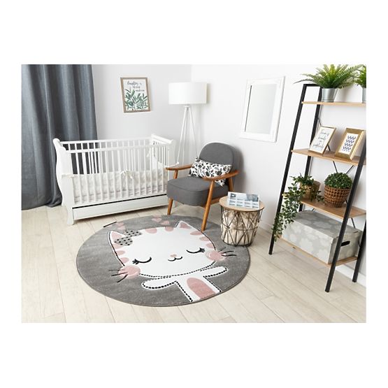 Tappeto rotondo PETIT - Gatto - grigio