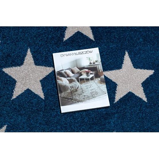 Tappeto rotondo SKETCH - FA68 Trifoglio marocchino, Griglia, blu bianco - Stelle