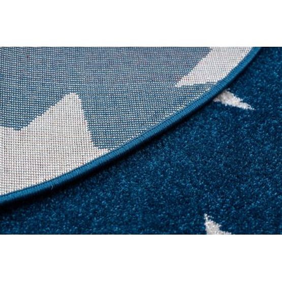 Tappeto rotondo SKETCH - FA68 Trifoglio marocchino, Griglia, blu bianco - Stelle