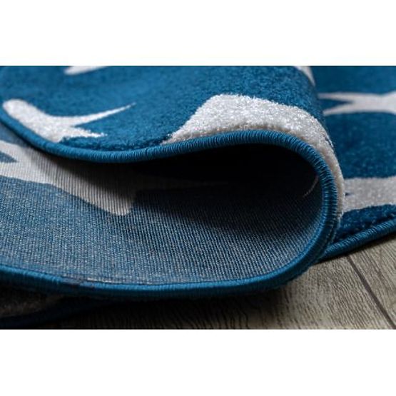 Tappeto rotondo SKETCH - FA68 Trifoglio marocchino, Griglia, blu bianco - Stelle