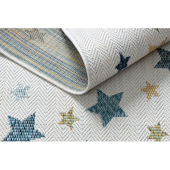 Tappeto SISAL COOPER Stelle 22260 écru / blu scuro