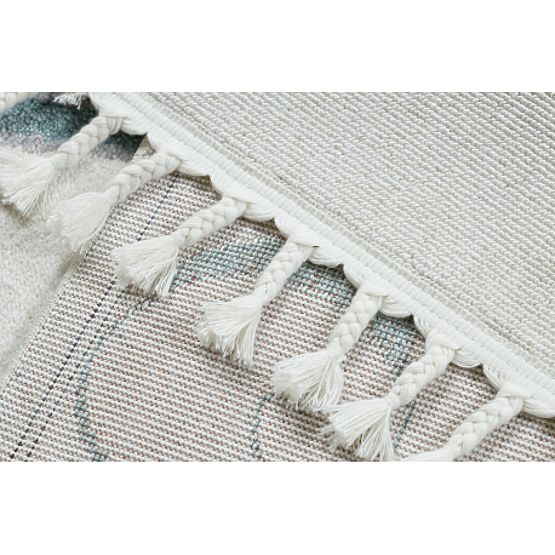 Tappeto YOYO GD49 bianco / grigio - Unicorno per bambini, strutturale, sensoriale Frange