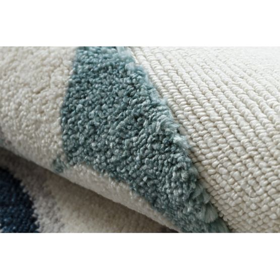 Tappeto YOYO GD49 bianco / grigio - Unicorno per bambini, strutturale, sensoriale Frange