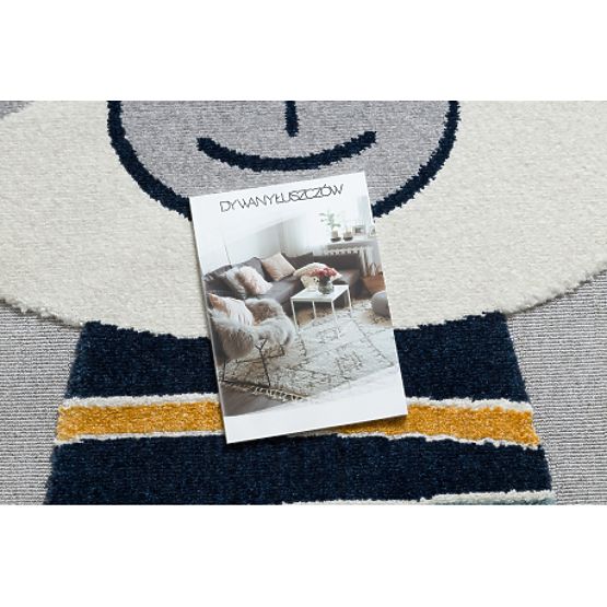 Tappeto YOYO GD50 grigio / bianco - Orsetto per bambini, strutturale, sensoriale Frange