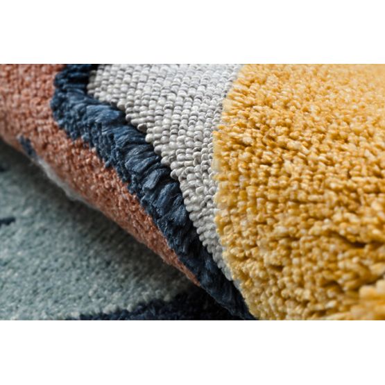 Tappeto YOYO GD52 grigio/giallo - stelle, nuvole, patchwork per bambini, strutturale, sensoriale Fra