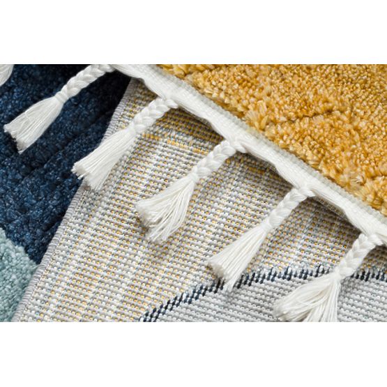 Tappeto YOYO GD52 grigio/giallo - stelle, nuvole, patchwork per bambini, strutturale, sensoriale Fra