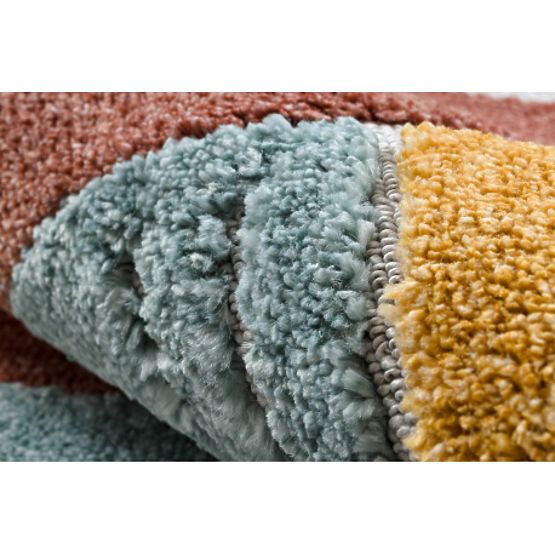 Tappeto YOYO GD55 grigio / blu - stelle, razzo per bambini, strutturale, sensoriale Frange