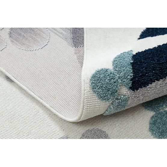 Tappeto YOYO GD59 bianco / grigio - Gattino per bambini, strutturale, sensoriale Frange