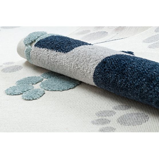 Tappeto YOYO GD59 bianco / grigio - Gattino per bambini, strutturale, sensoriale Frange