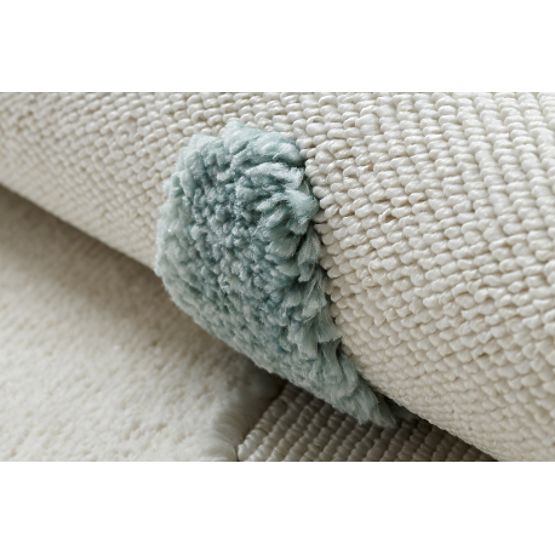 Tappeto YOYO GD63 bianco / blu scuro - Nuvola, gocce per bambini, strutturale, sensoriale Frange