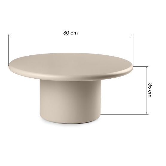 Tavolino da caffè Arce 80 cm, beige scuro, opaco