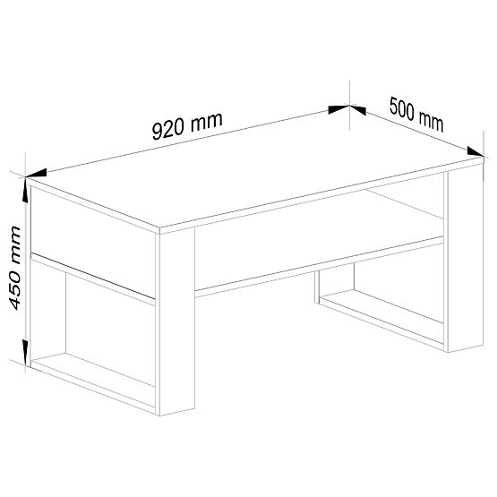TAVOLINO DA CAFFÈ DOMI ROVERE ARTIGIANO / BIANCO