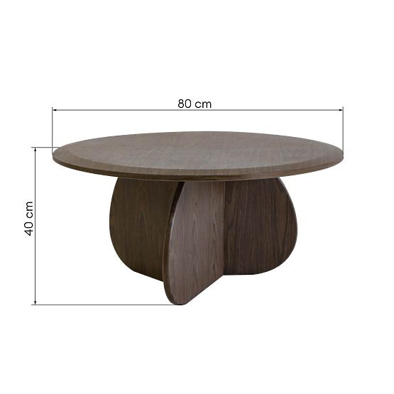 Tavolino da caffè Noku 80 cm, noce scuro