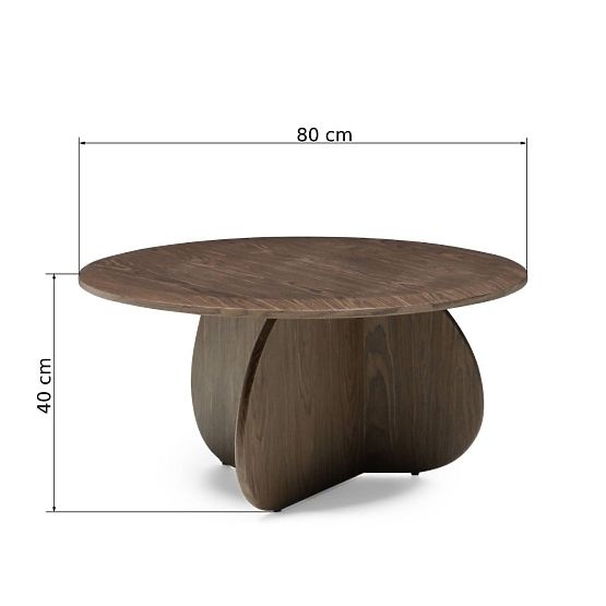 Tavolino da caffè Noku 80 cm, noce scuro