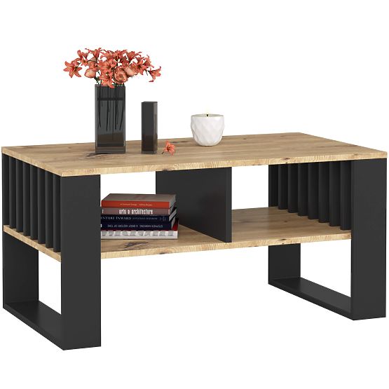 TAVOLINO DA CAFFÈ ROCKFORD ROVERE ARTISAN / NERO