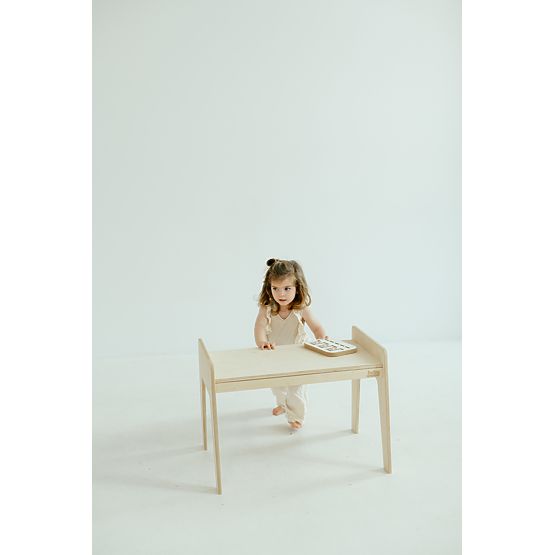 Tavolino e sedia in legno per bambini S/M - naturale