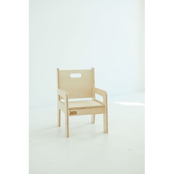 Tavolino e sedia in legno per bambini S/M - naturale