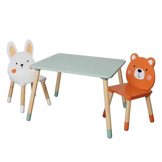 Tavolino e sedie per bambini Ourbaby - Amici giocosi del bosco