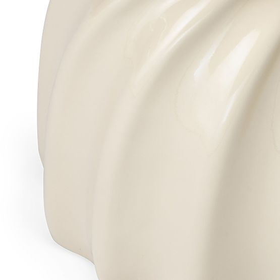 Tavolino laterale Bloom 35 cm, beige, lucido