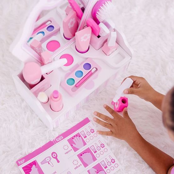 Tavolo cosmetico per bambini con specchio