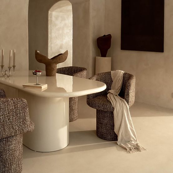 Tavolo da pranzo Modesto 180 cm, beige chiaro, lucido