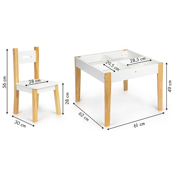 Tavolo in legno per bambini con sedie Natural