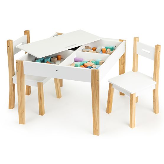 Tavolo in legno per bambini con sedie Natural